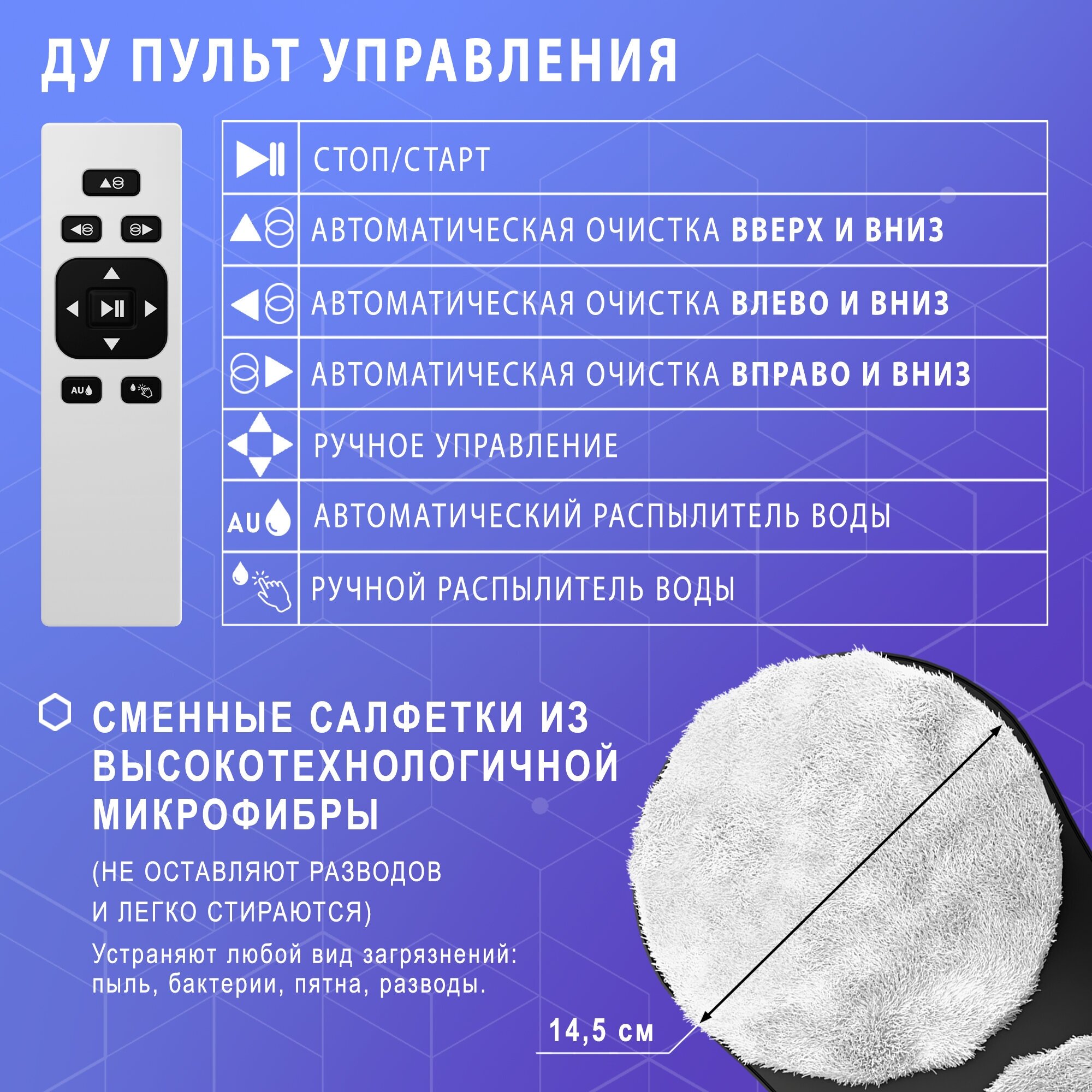 Робот мойщик окон с распылителем ультратонкий APQ Supply W250. Стеклоочиститель для мытья окон, мойщик окон на магните, плоский робот для мойки стекол - фотография № 4