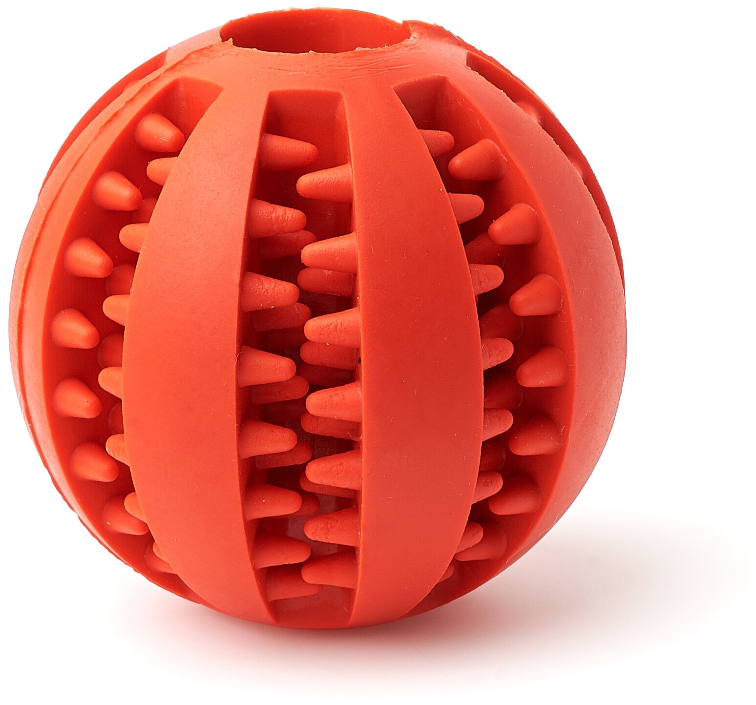 Игрушка мяч для собак резиновый неубиваемый "Чистые Клыки", "Играй Гуляй", со вкусом мяты, цвет: красный, диаметр 5 см - фотография № 2