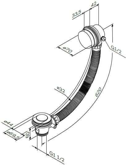 Слив-перелив для ванны AM. PM Gem W90A-000-OflB - фотография № 2