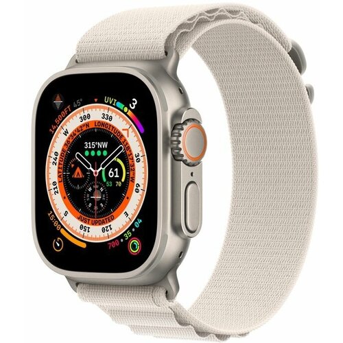 Умные часы Apple Watch Ultra GPS Cellular 49mm Titanium Case with Starlight Alpine Loop Medium 7253000₽