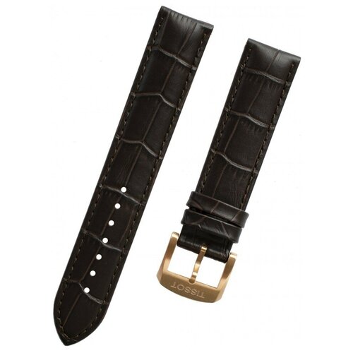 фото T600035384 коричневый кожаный ремешок из кожи теленка tissot quickster t600035384 - длина l (120 / 75 мм), ширина (19 мм / 18 мм) - t095.417, t095417 для часов tissot
