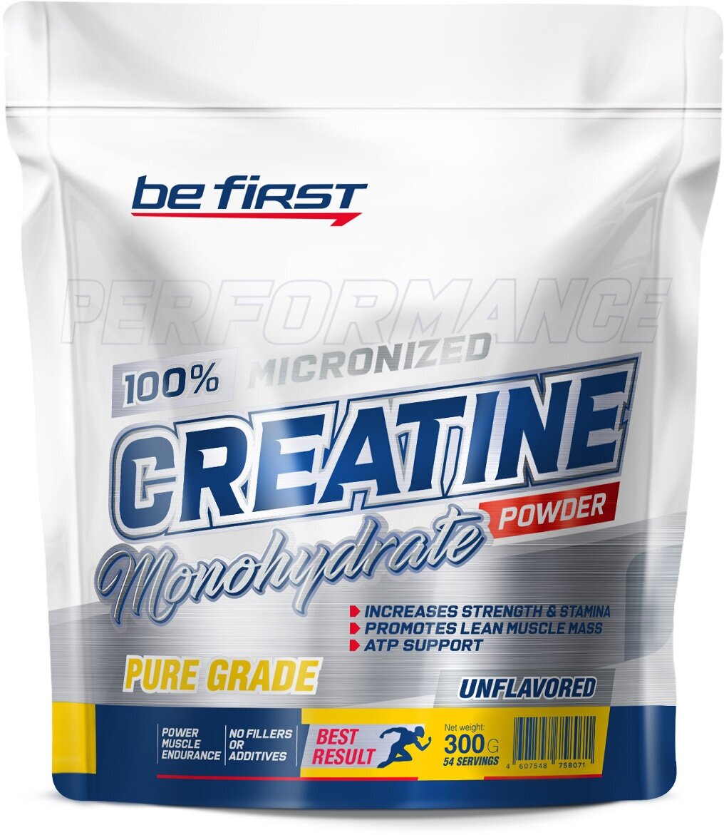 Микронизированный креатин Be First Creatine Micronized Powder (креатин моногидрат) 300 г, Нейтральный