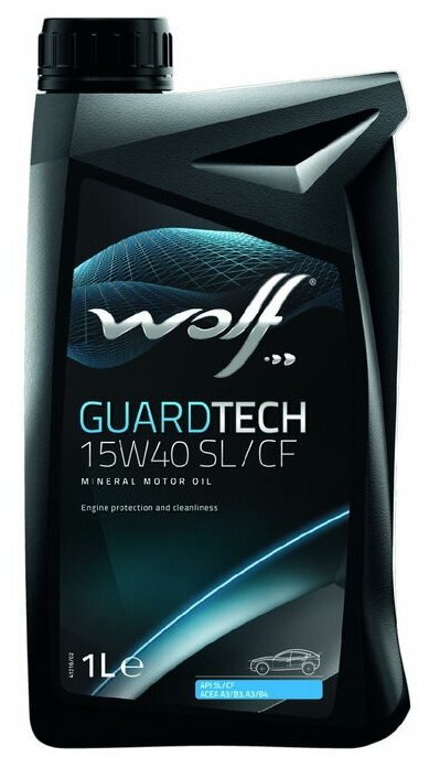 Wolf Масло Моторное Guardtech 15w40 Sl/Cf 1l Mb 229.1, Vw 501.01 Level, Vw 505.00 Level, Acea A3/B3, Acea A3/B4, Api Sl/Cf