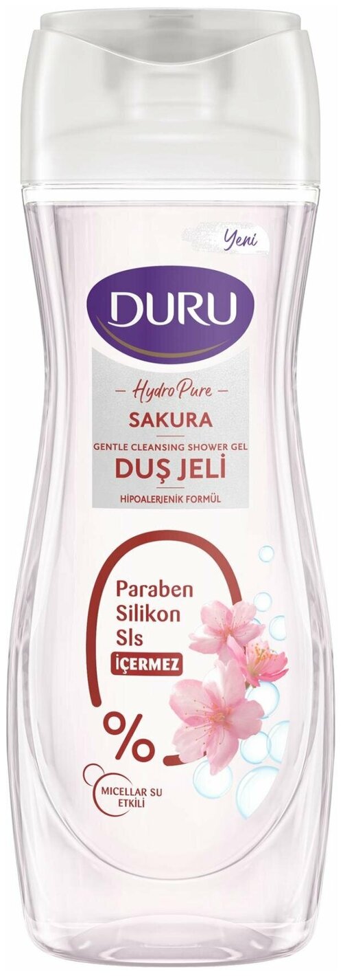 Гель для душа DURU Hydro Pure Sakura Лепестки сакуры, 450 мл