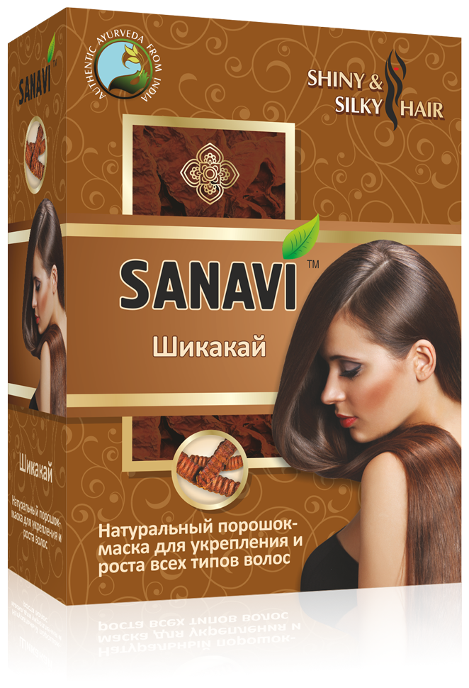 SANAVI Порошок-маска для волос Шикакай, 100 г, 100 мл, пакет