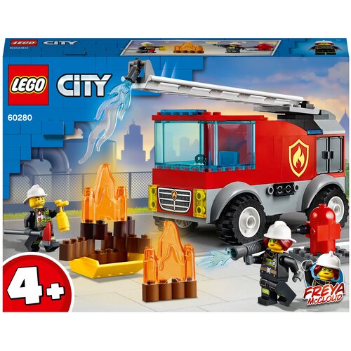 Конструктор LEGO City Fire 60280 Пожарная машина с лестницей, 88 дет. конструктор lego city fire 60320 пожарная часть 540 дет