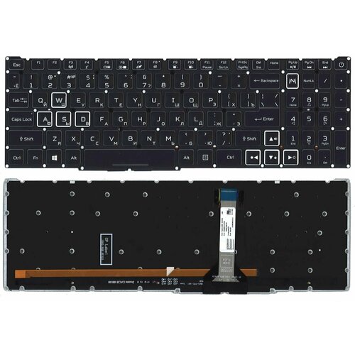 клавиатура для acer ph315 p n 71404ecbk201 sx152802as2 Клавиатура для Acer Predator Helios 300 PH315-52, p/n: NKI15131DX, 15005128K203, цвет черный, 1 шт