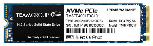 Team Group MP34 - SSD - 1 TB - intern - M.2 2280 - PCI Express 3.0 x4 (NVMe)