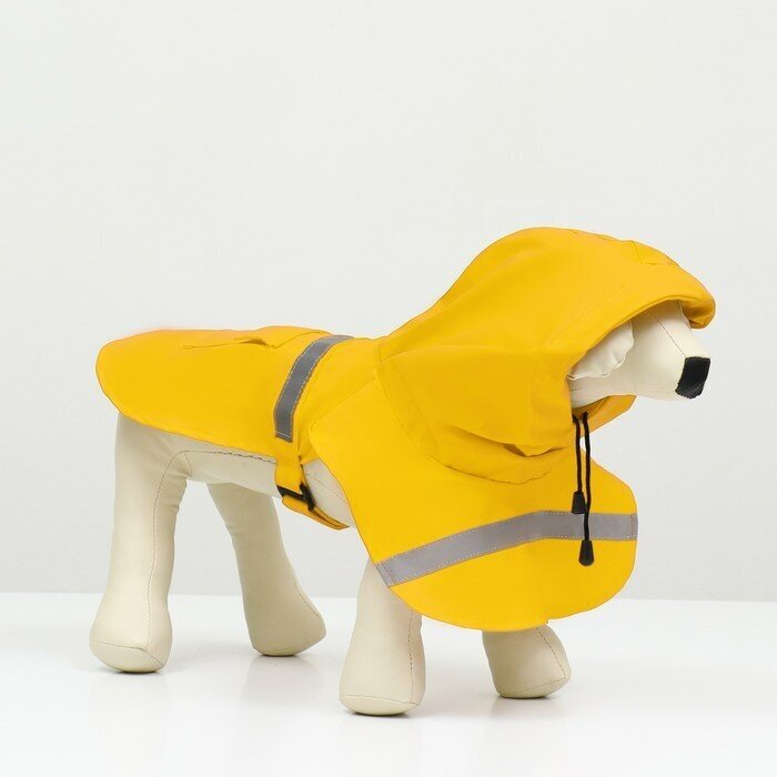 Дождевик для собак, размер L (ДС 30-35, ОГ 38-43, ОШ 26-31 см), жёлтый 9381186 . - фотография № 2