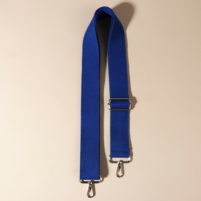 Ручка для сумки стропа с караб-ми 140*3,8см синий электра/серебро АУ 9327035
