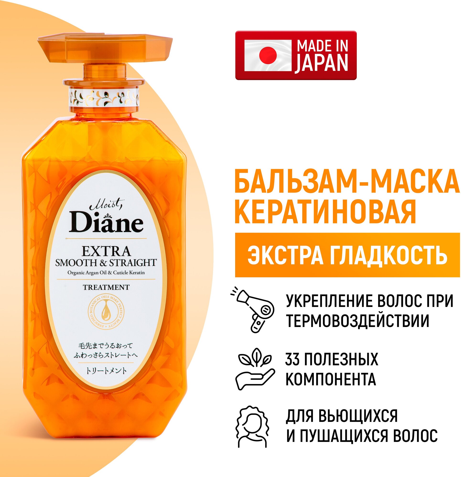 Diane Бальзам-маска кератиновая гладкость 450 мл ( Diane, ) MOIST DIANE - фото №2