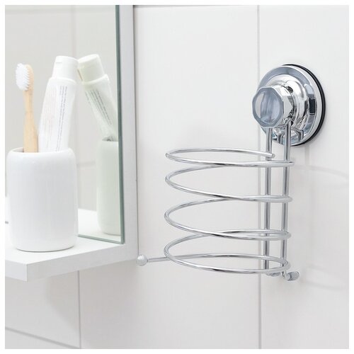 фото Держатель для фена accoona, на вакуумной присоске, хром 2619259