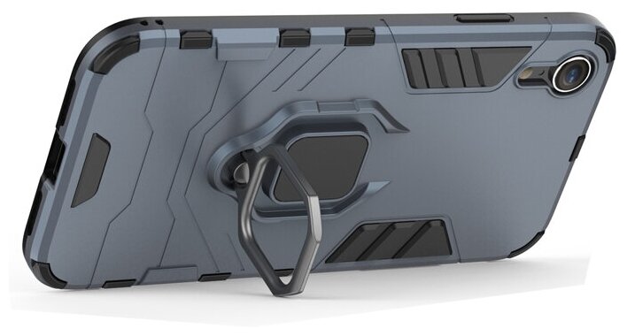 Противоударный чехол с кольцом Panther Case для iPhone XR синий