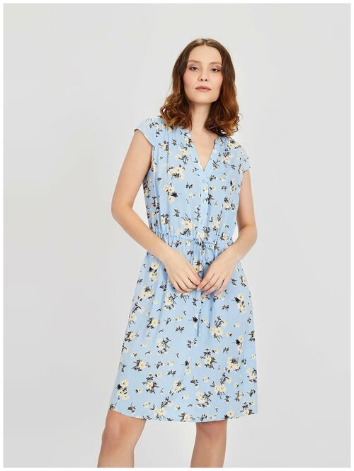 Платье BAON Платье-рубашка с узором Baon B451036, размер: S, синий