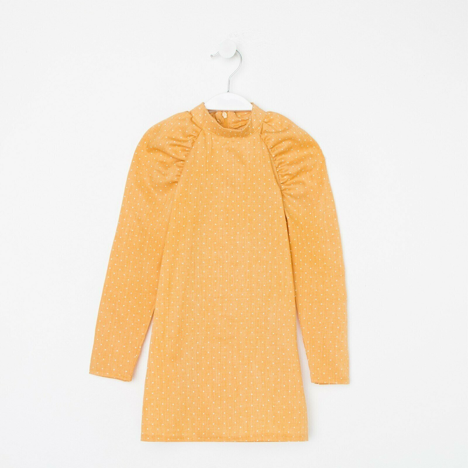 Платье MINAKU: Cotton collection цвет горчица, рост 134 - фотография № 8