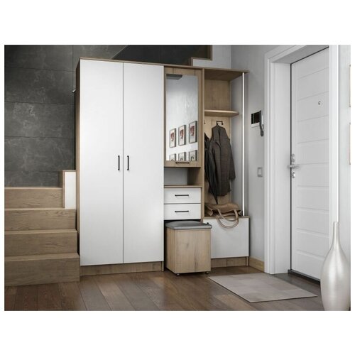 Прихожая Дуся 1,7 (Белый глянец)