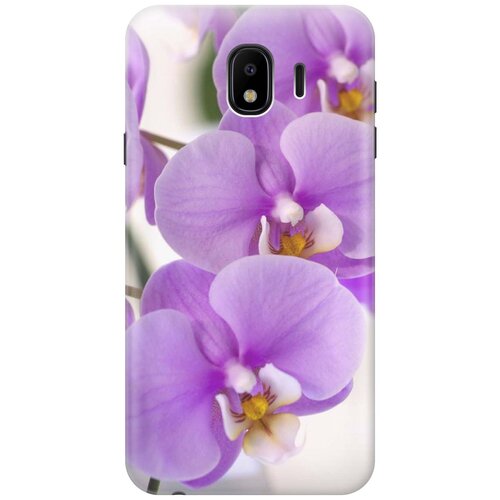 фото Gosso ультратонкий силиконовый чехол-накладка для samsung galaxy j4 (2018) с принтом "сиреневые орхидеи"