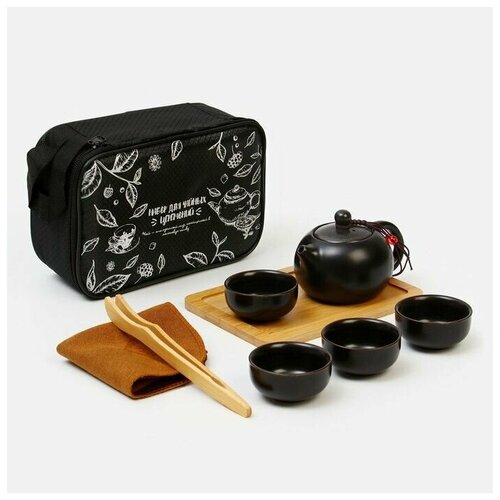 Набор для чайной церемонии Чёрное золото 8 предметов на 4 персоны черный 1592₽