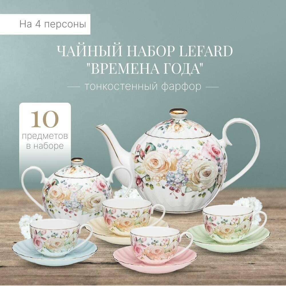 сервиз чайный LEFARD Времена года 4/10 250мл фарфор - фото №12