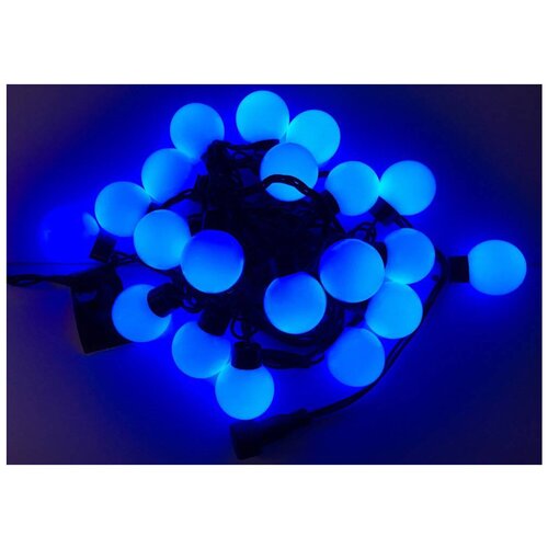 фото Гирлянда rich led нить большие шарики rl-s5-20c-40b-b, 500 см, 20 ламп, синие диоды/черный провод