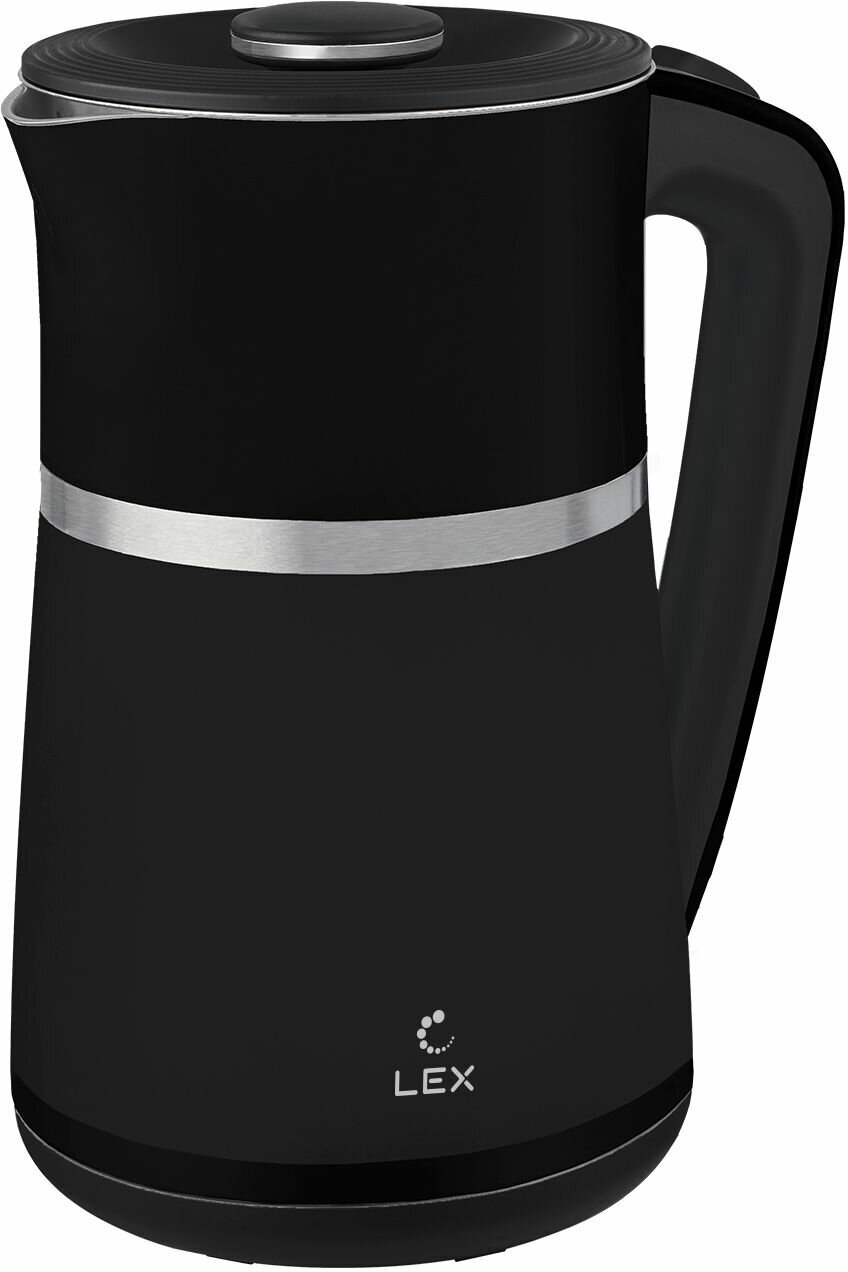 Чайник электрический с двойными стенками LXK 30020-2 черный - фотография № 2