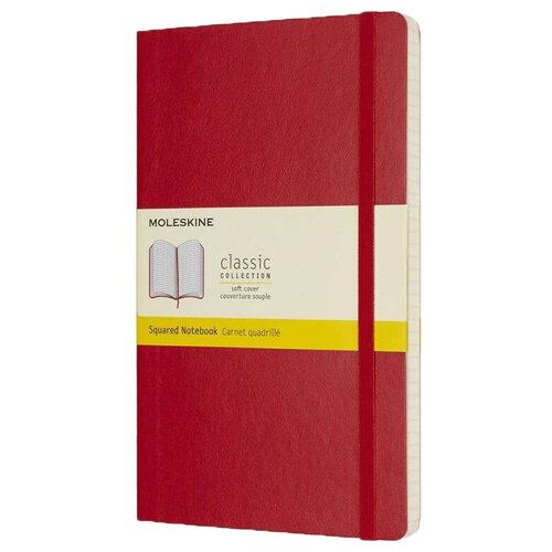 Блокнот Moleskine Classic Soft Large 130x210, 96 листов, красный, цвет бумаги бежевый