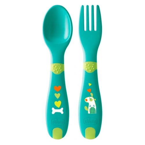 Набор для кормления Chicco First cutlery зеленый кофта chicco для уютных прогулок на 12 месяцев