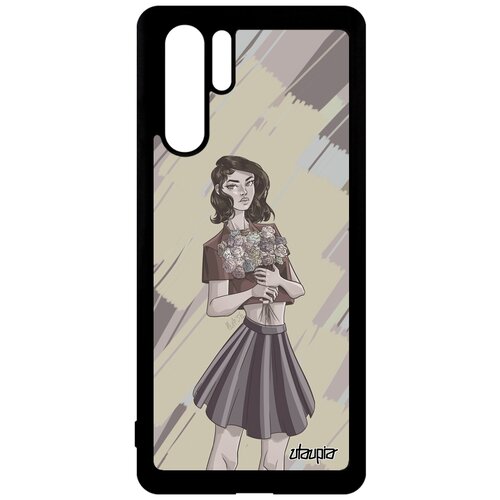 фото Чехол на мобильный p30 pro, "девушка и цветы" портрет манга utaupia
