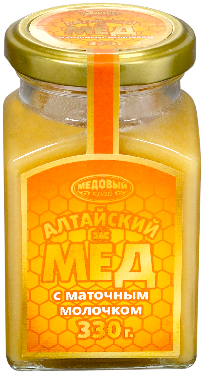 Мед Медовый край Алтайский с маточным молочком 330г - фото №4