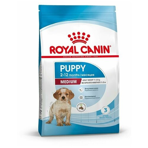 Корм сухой ROYAL CANIN MEDIUM PUPPY корм для щенков с 2 до 12 месяцев 3 кг х 3 шт сухой корм rc medium puppy для щенков 3 кг royal canin