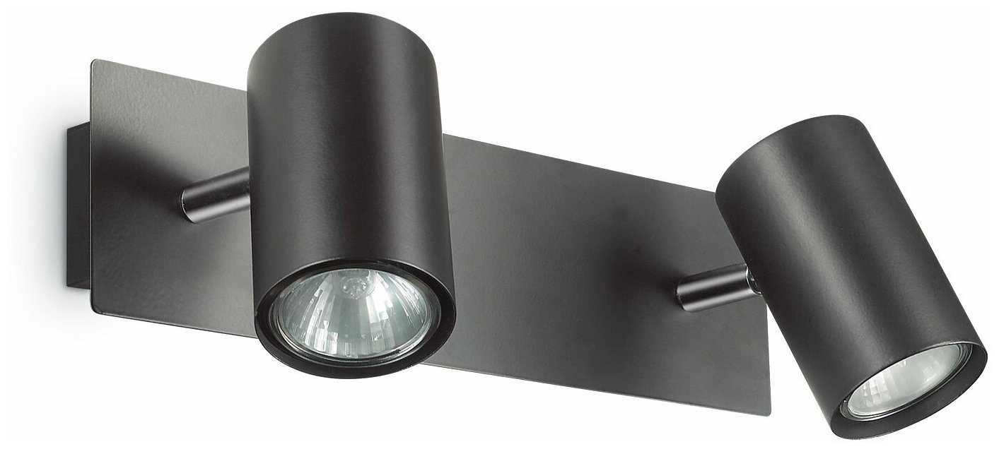 Светильник настенный ideal lux Spot AP2 макс.2x50Вт IP20 GU10 230В Черный Металл Без ламп 156743.