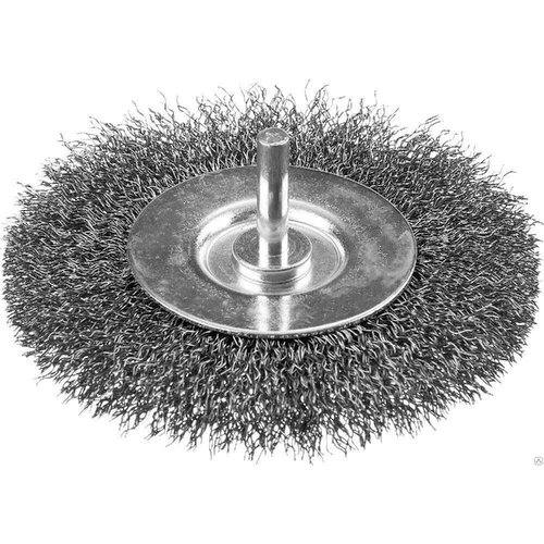 Щетка для дрели Кедр, плоская со шпилькой, 75 мм, витая проволока 0,3 мм
