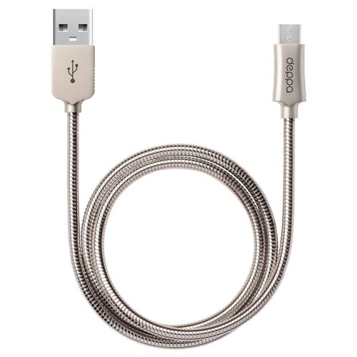 Deppa USB дата-кабель Deppa Metal USB - MicroUSB алюминий D-72273 (1.2м) стальной Deppa 02146