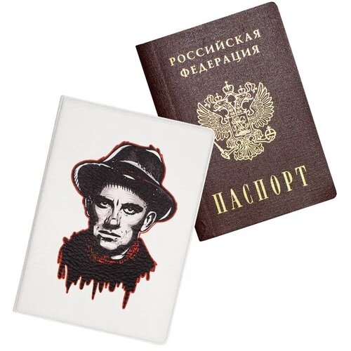 фото Обложка , экокожа, отделение для карт, отделение для паспорта, белый keks