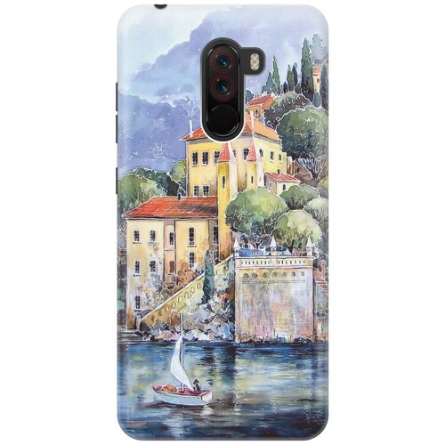 фото Cиликоновый чехол на xiaomi pocophone f1 / сяоми покофон ф1 с принтом "город у моря" gosso