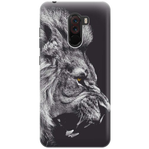 фото Cиликоновый чехол на xiaomi pocophone f1 / сяоми покофон ф1 с принтом "морда льва" gosso