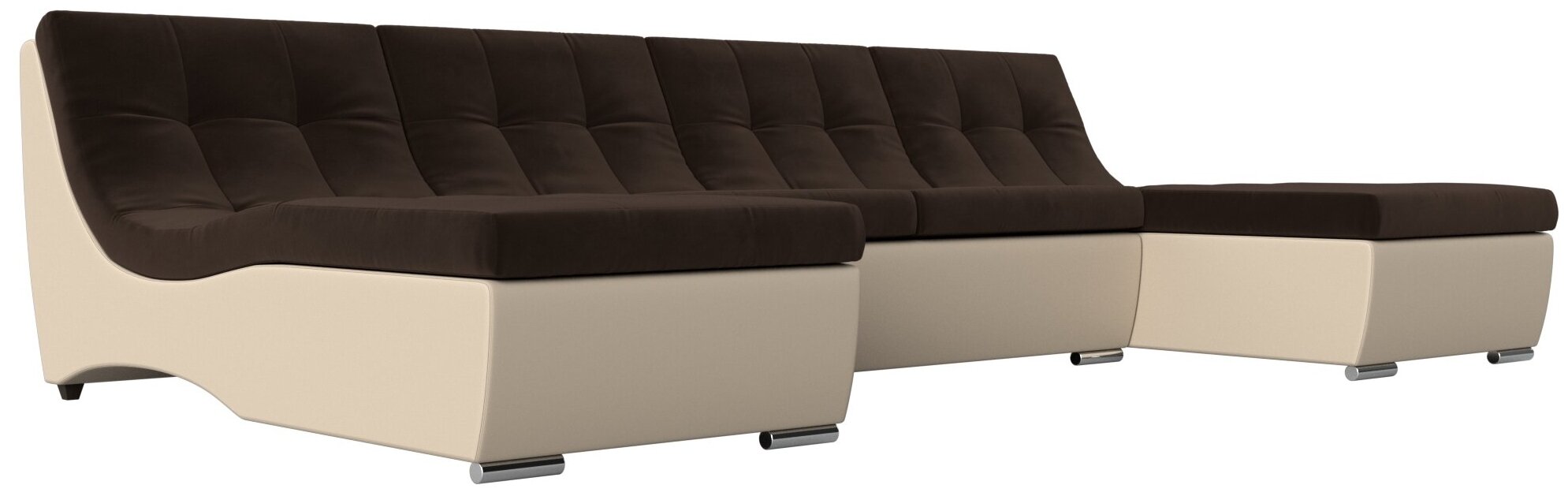 П-образный модульный диван Монреаль, Микровельвет, Модель 111556