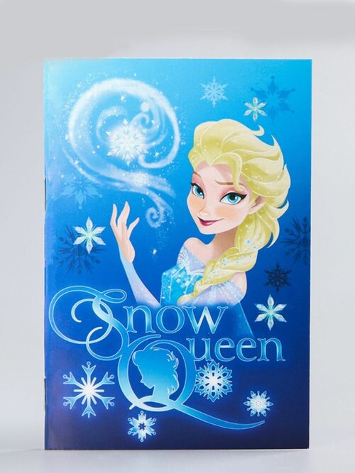 Блокнот на скрепке Disney для записей, рисования и творчества Холодное сердце, Эльза, Snow Queen, А6, 32 листа