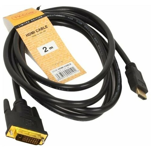 кабель hdmi dvi 5m lcg135e 5m tv com Кабель HDMI - DVI-D TV-COM LCG135E-2M - Черный