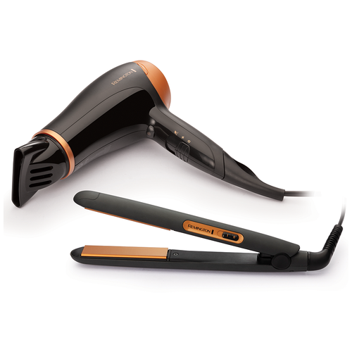 Набор (фен + щипцы) Remington D3012GP, black/orange