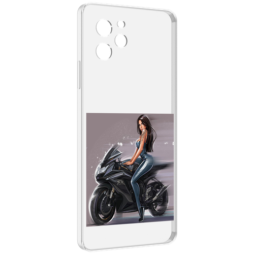 Чехол MyPads девушка-на-мотоцикле для Huawei Nova Y61 / Huawei Enjoy 50z задняя-панель-накладка-бампер