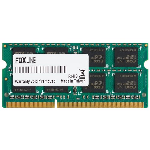 Оперативная память Foxline 8 ГБ DDR4 3200 МГц SODIMM CL22 FL3200D4S22-8G оперативная память foxline 8 гб ddr4 3200 мгц sodimm cl22 fl3200d4s22 8g