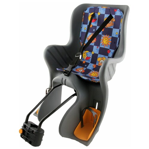 сиденье туриста хоба 16 мм серое Детское кресло SF-928LG на подседел до 22 кг серое