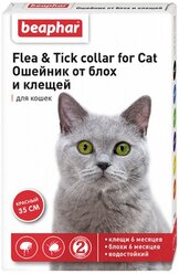 Beaphar ошейник от блох и клещей Flea & Tick для кошек, 35 см, красный