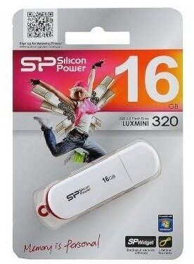 Флеш Диск Silicon Power 16Gb LuxMini 320 SP016GBUF2320V1W USB2.0 белый