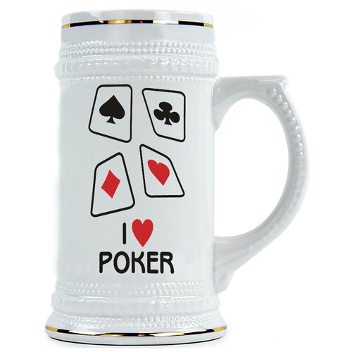 фото Пивная кружка i love poker drabs