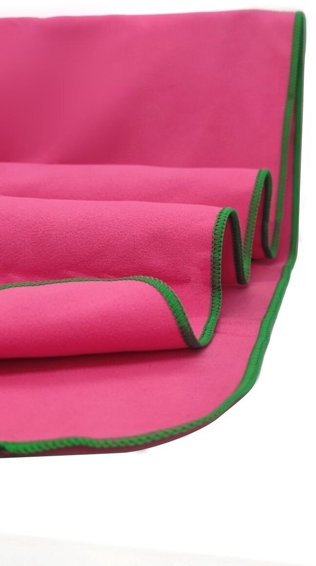 Полотенце спортивное для бассейна 50x100 розово-зеленое - фотография № 5