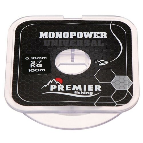 фото Леска preмier fishing monopower universal, диаметр 0.18 мм, тест 3.7 кг, 100 м, прозрачная premier fishing