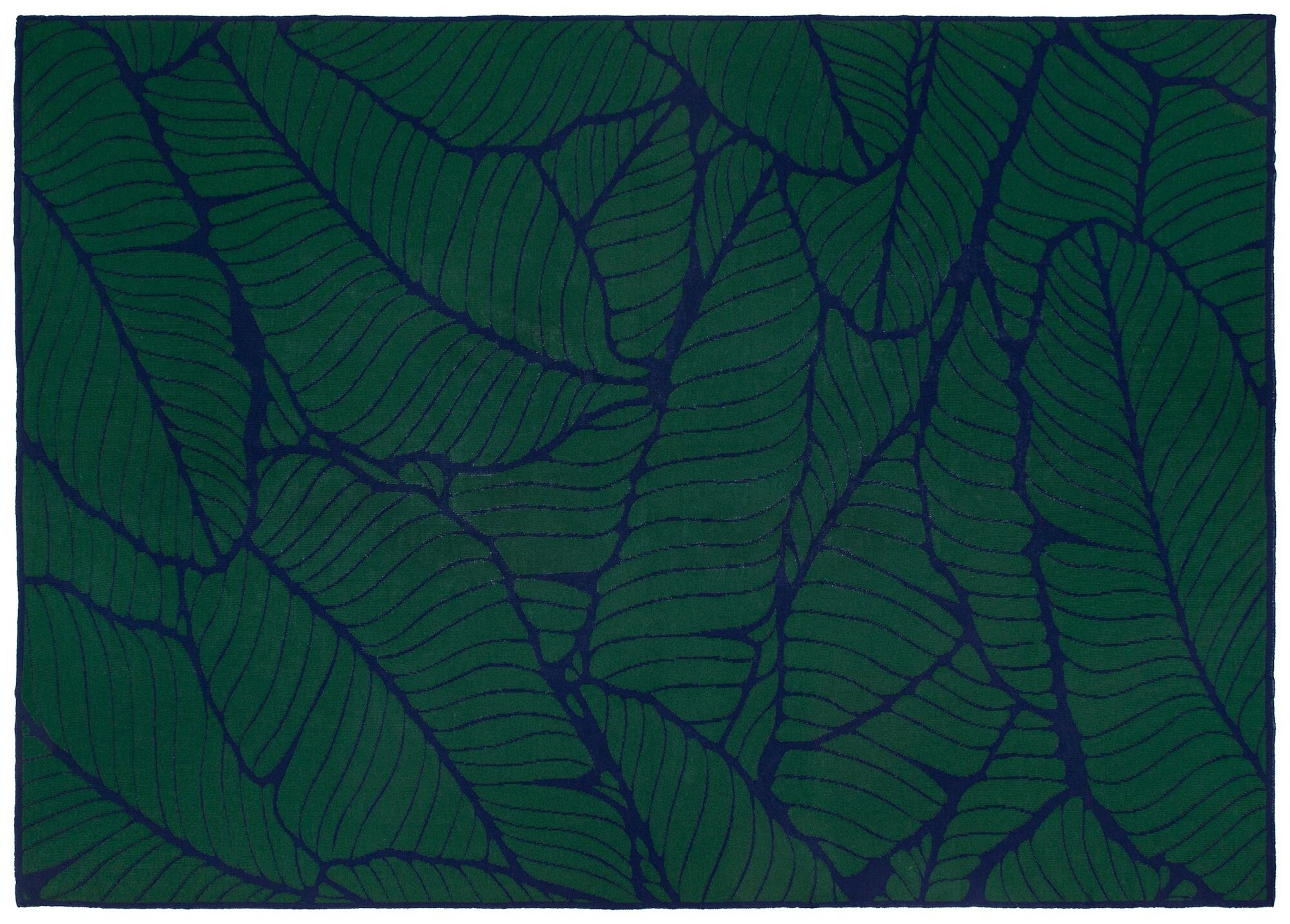 Плед In Leaf, синий с зеленым - фотография № 4