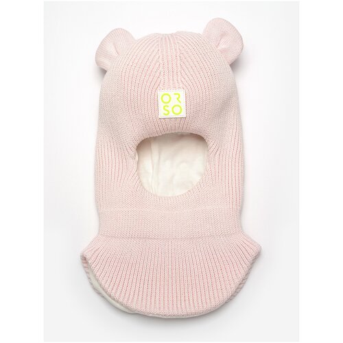 фото Шапка-шлем orso bianco демисезонная, хлопок, размер 46, розовый